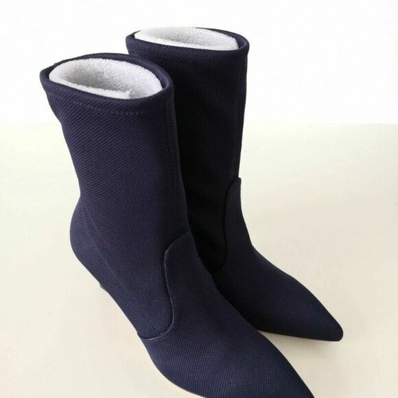 NIB STUART WEITZMAN Navy Blue Portofino Etna Rapture 75 Boots Booties Shoes 6 - Picture 3 of 12